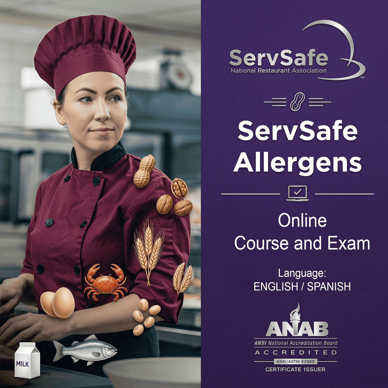 ServSafe Allergen online course and exam for managers and food handlers