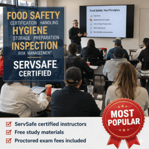ServSafe class and exam - instructor-led classroom training at Boston Food Safety