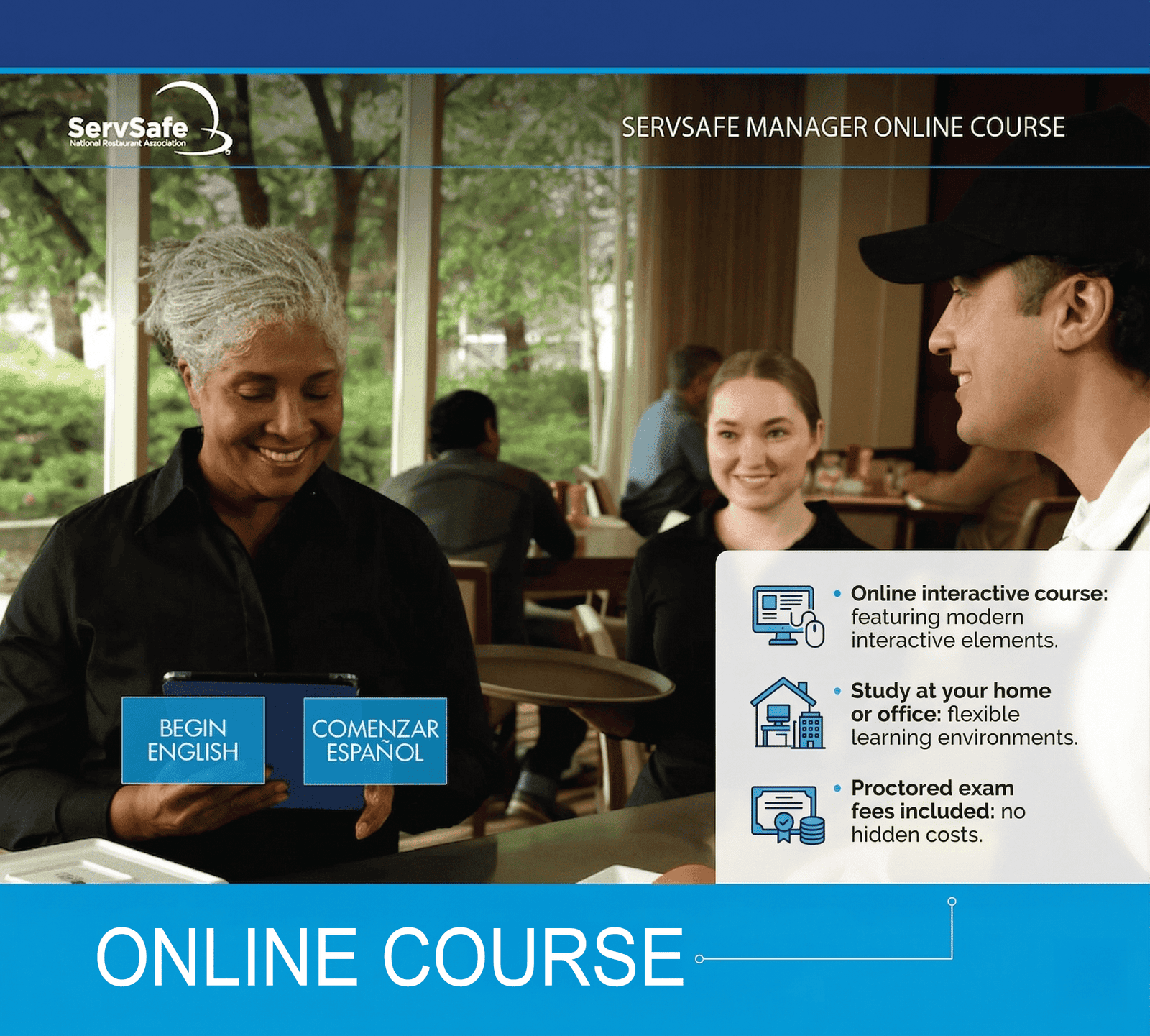 ServSafe online course and exam - study from home in English or Spanish $179