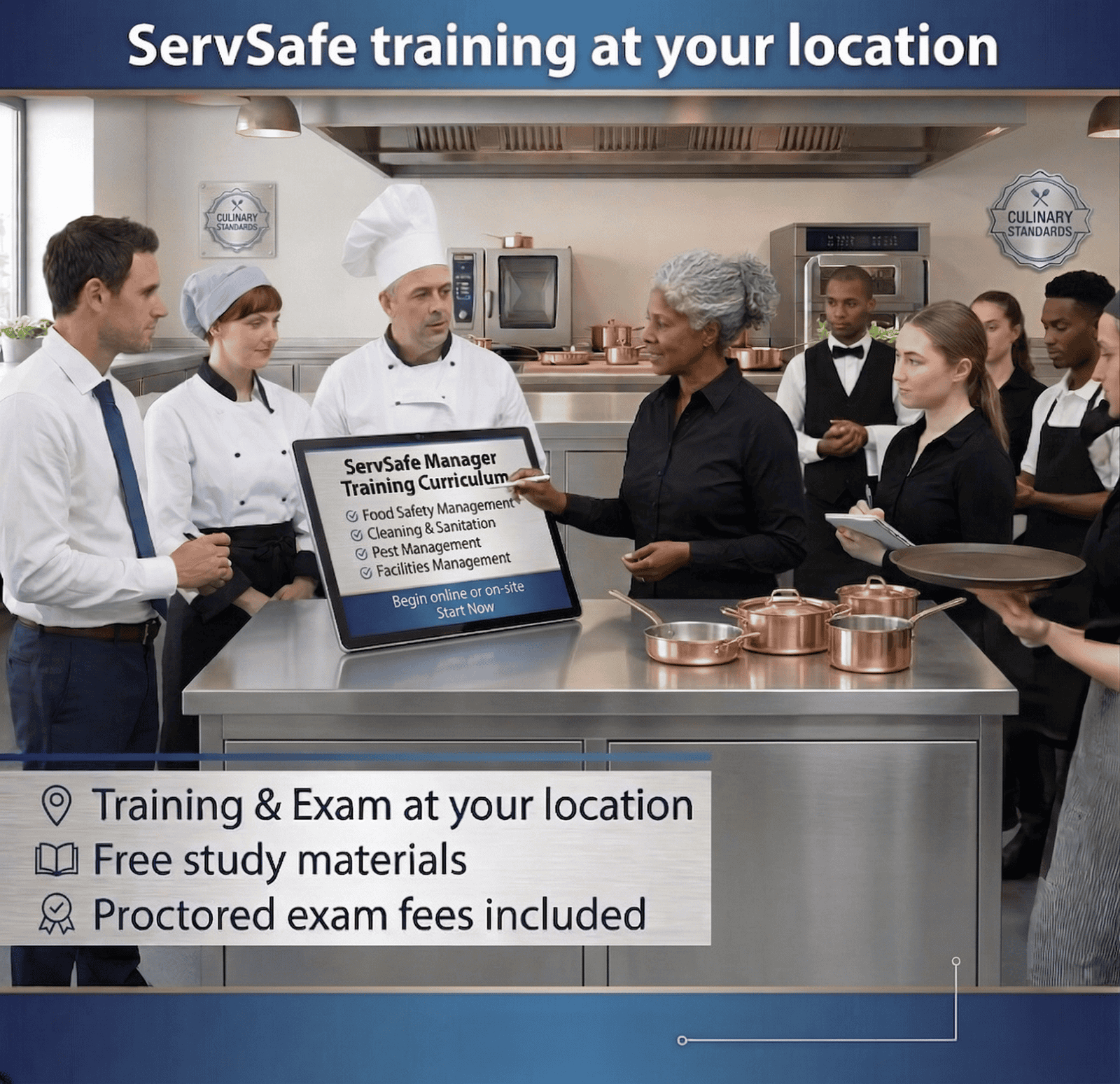 ServSafe group training - we come to your restaurant or business $169 per person