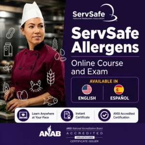 ServSafe allergen training online in Massachusetts $25 instant certificate