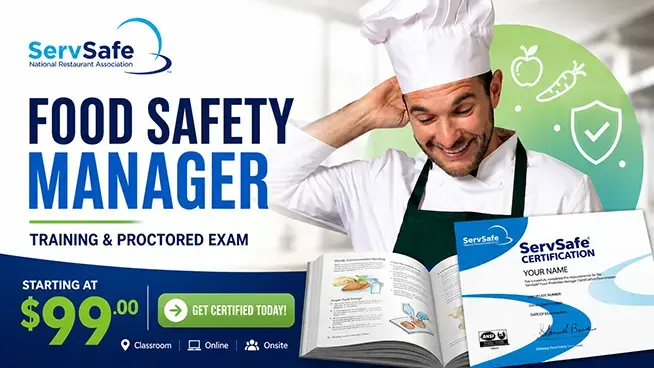 ServSafe certification Boston - ServSafe food safety manager training and ServSafe exam near me