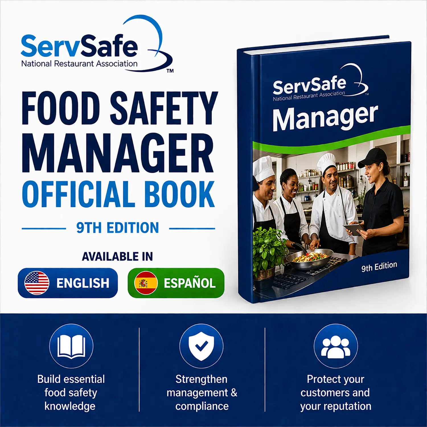ServSafe Manager Book 9th Edition official food safety manager study book $54.99