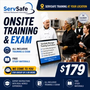ServSafe group training at your restaurant or business location in Massachusetts and New England